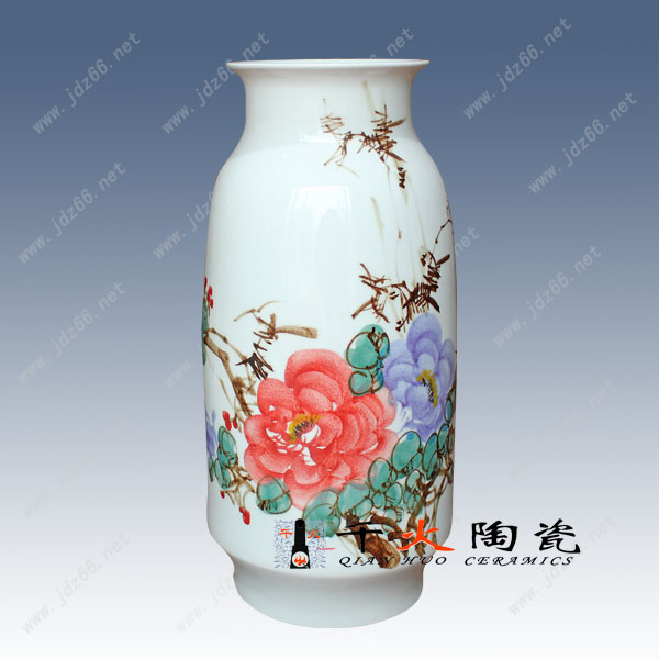 手繪粉彩陶瓷花瓶圖片圖片
