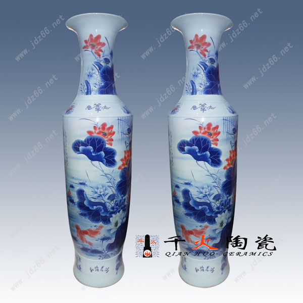 供應(yīng)新店開(kāi)張青花落地大花瓶批發(fā)