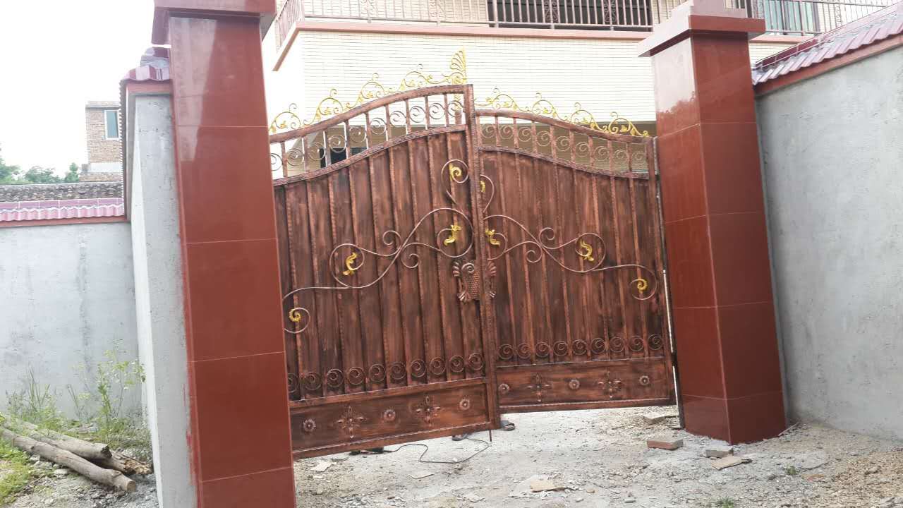 鐵藝大門庭院門別墅大門鐵藝雙開門電動(dòng)門別墅移門對開鐵大門