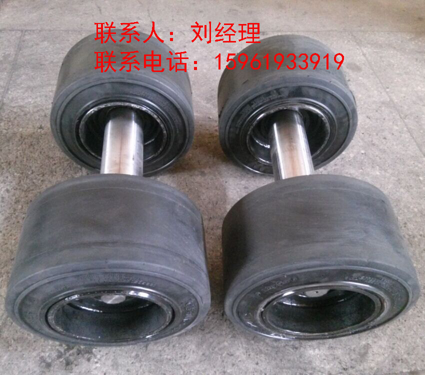 供應(yīng)平板拖車車架總成配AnyGo實(shí)心輪胎13.5x7.5x8