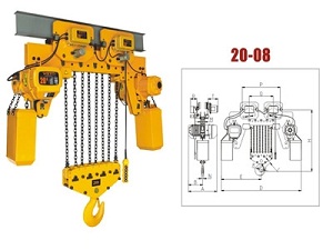 超低吊型环链电动葫芦20T图片