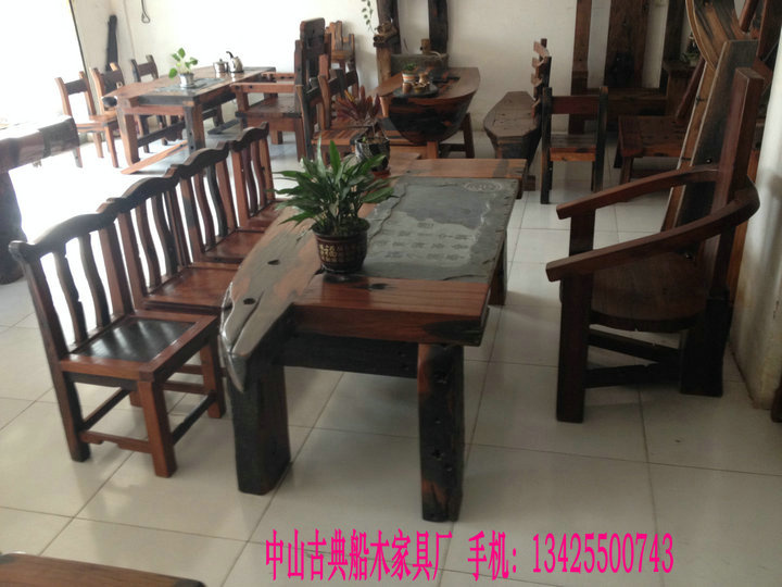 老船木茶桌圖片/老船木茶桌樣板圖 (2)