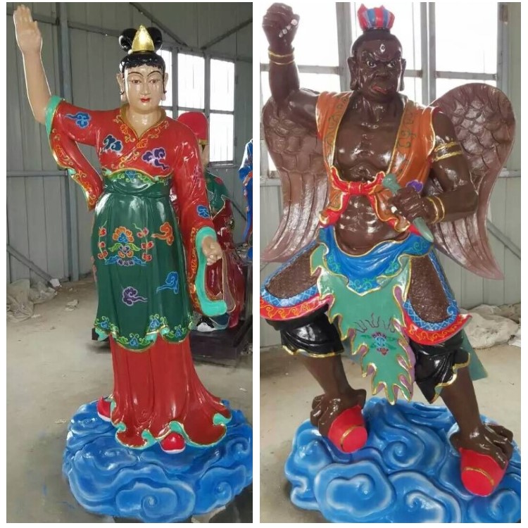 道教樹脂玻璃鋼貼金噴金彩繪神像訂做四海龍王 五岳* 風雨雷電神像廠家