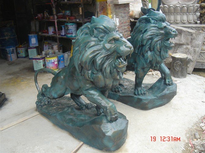 玻璃鋼獅子雕塑圖片/玻璃鋼獅子雕塑樣板圖 (2)