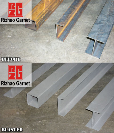 鋼結(jié)構(gòu)噴砂除銹石英砂石榴砂用量圖片