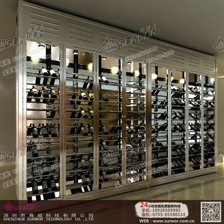 不銹鋼紅酒展示柜圖片/不銹鋼紅酒展示柜樣板圖 (4)