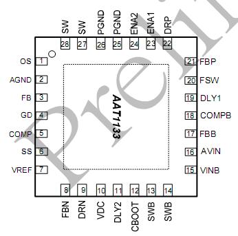 AAT1133 TCON芯片 LCD驱动IC销售 供应液晶屏驱动 TCON芯片销售 TCON ic图片