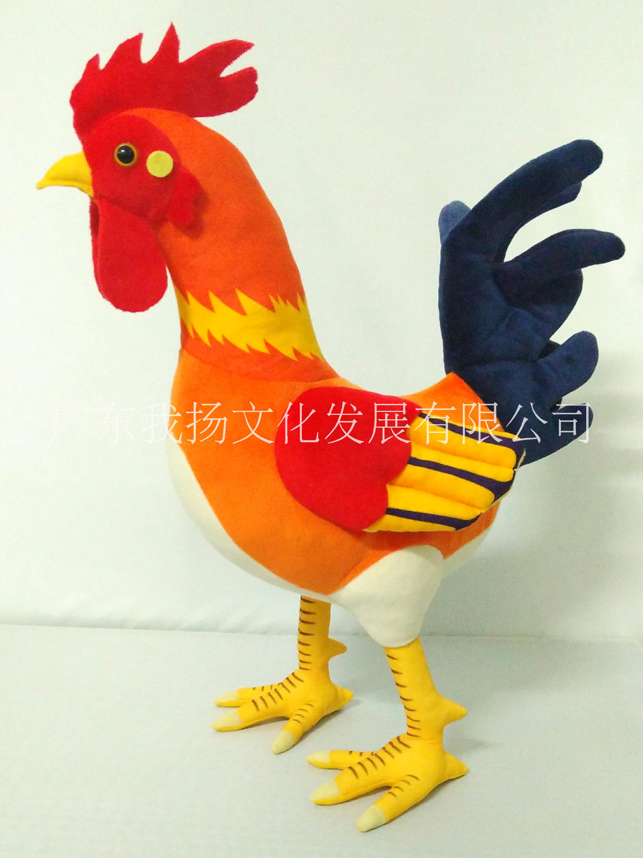 毛絨仿真雞  生肖雞 雞年吉祥物 啼叫雞公仔 站立雞毛絨公仔