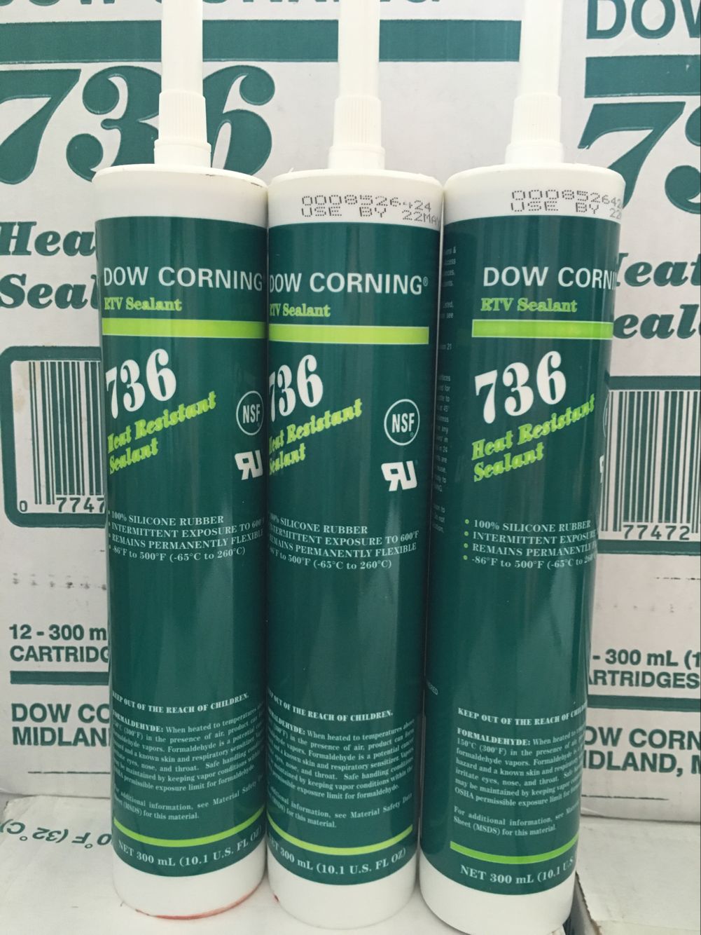 正品原装道康宁DOW CORNING 736 红色耐超高温玻璃胶 300ml/支 道康宁DC736