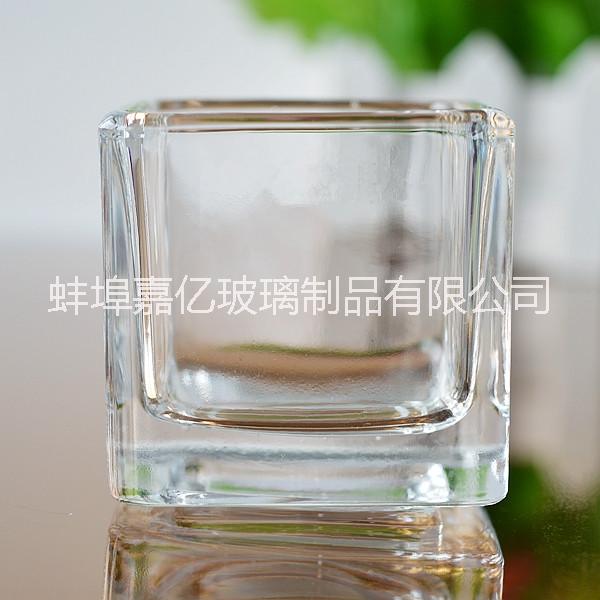 方形玻璃燭臺燭臺杯蠟燭杯