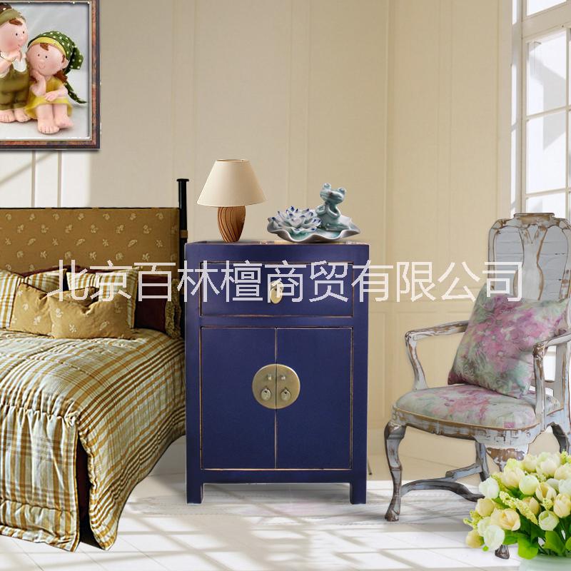 一屜2門做舊床頭柜圖片/一屜2門做舊床頭柜樣板圖 (3)