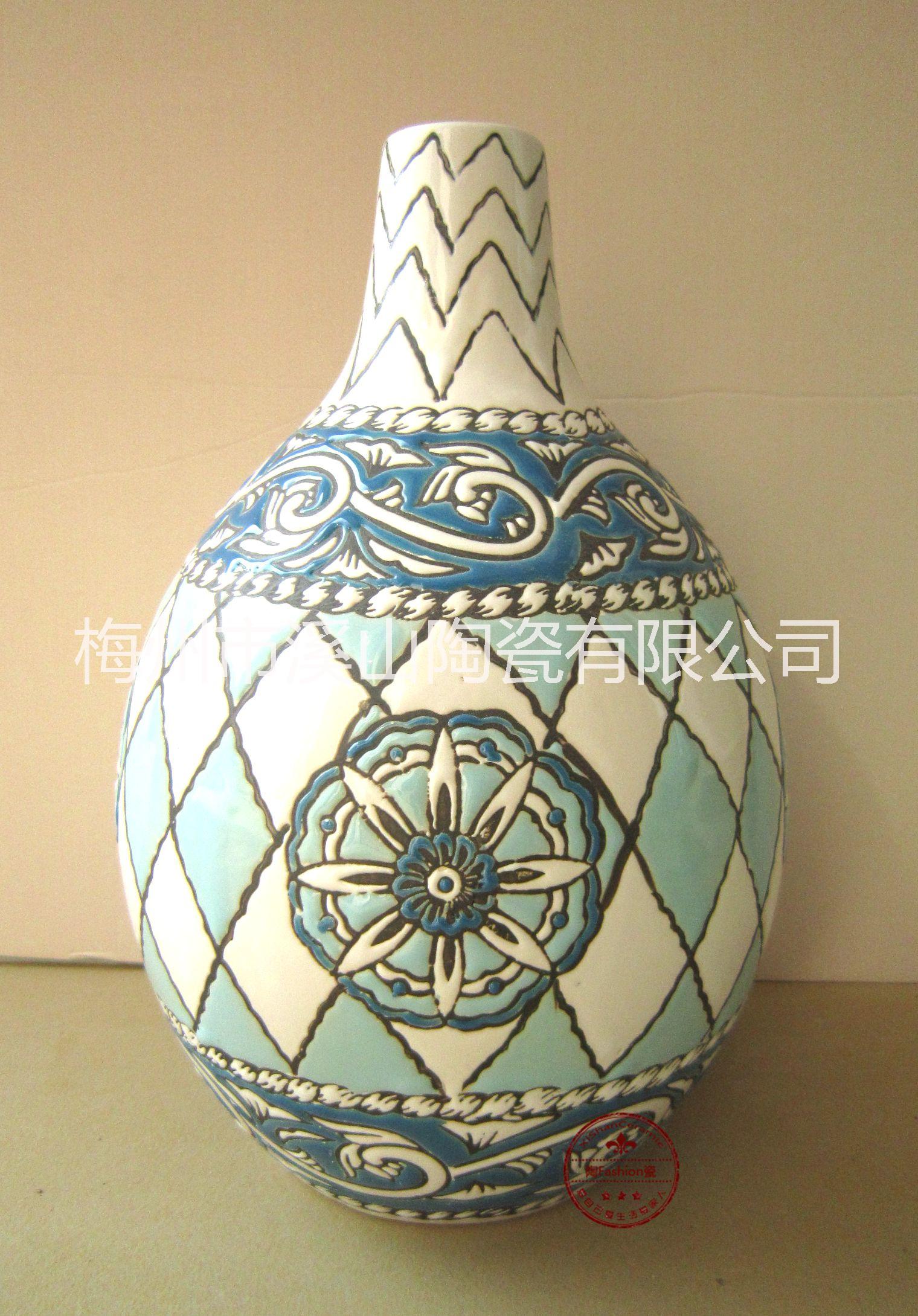 溪山陶瓷 廠家供應(yīng) 斗轉(zhuǎn)星移細(xì)口花瓶 陶瓷工藝品 家居擺件批發(fā)