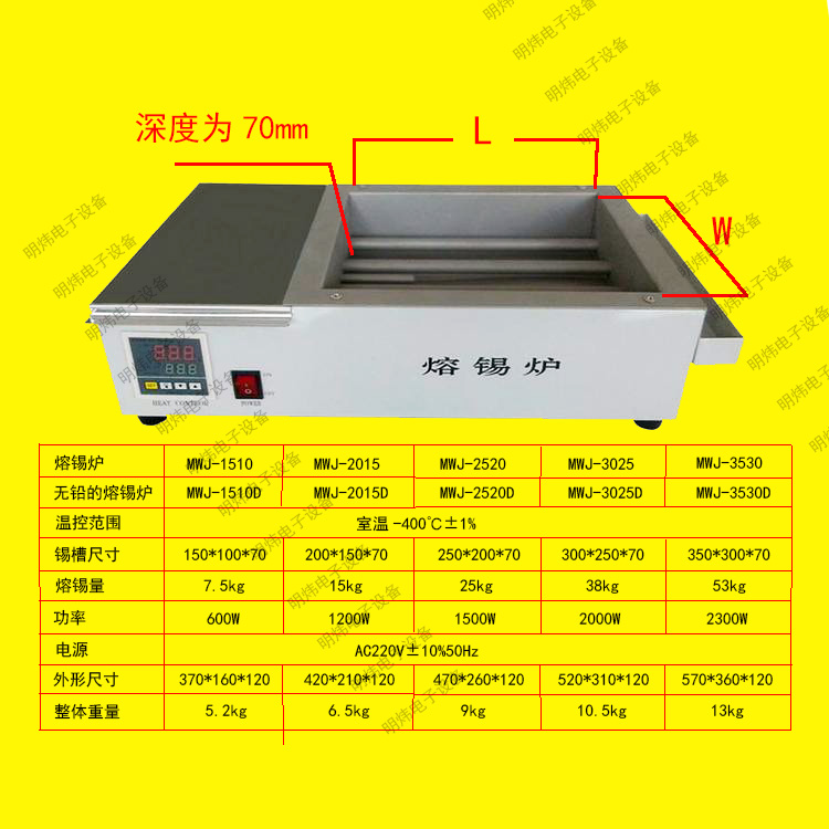 锡炉熔锡炉方形无铅小锡炉浸焊机焊图片