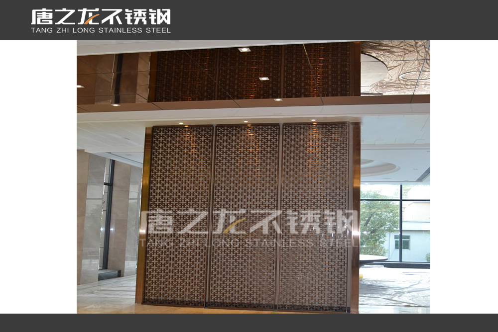 廠家直銷 拉絲青古銅酒店會議室辦公室不銹鋼屏風(fēng)隔斷定制