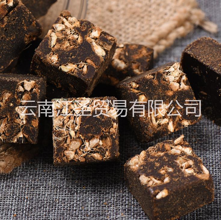 云南特產(chǎn)古法黑糖老姜黑糖 云南紅糖甘蔗熬制紅糖方形生姜黑糖塊