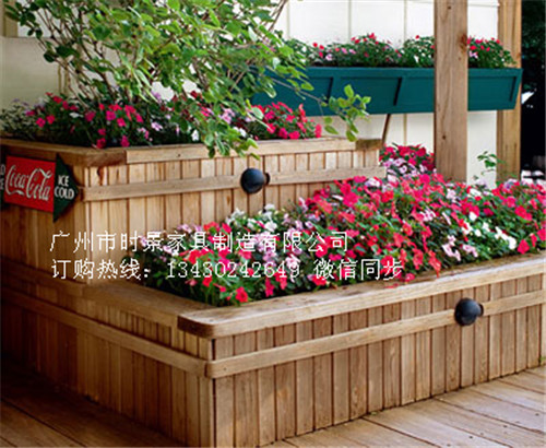 廣場優(yōu)質(zhì)防腐木展示花箱 山樟木花箱 廣場綠化花箱定制