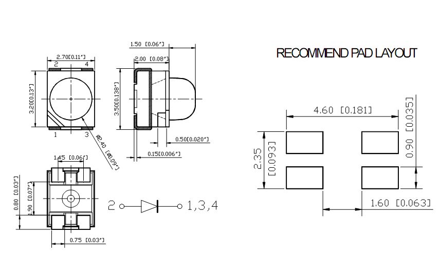 3528帶透鏡LED燈珠圖片/3528帶透鏡LED燈珠樣板圖 (2)