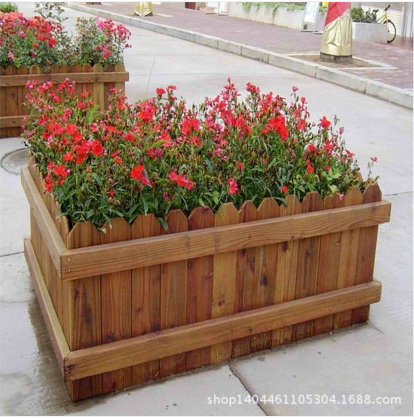【廠家批發(fā)】定制 *花箱 實木花箱 室外木花箱防腐木 防腐木花箱 防腐木花車
