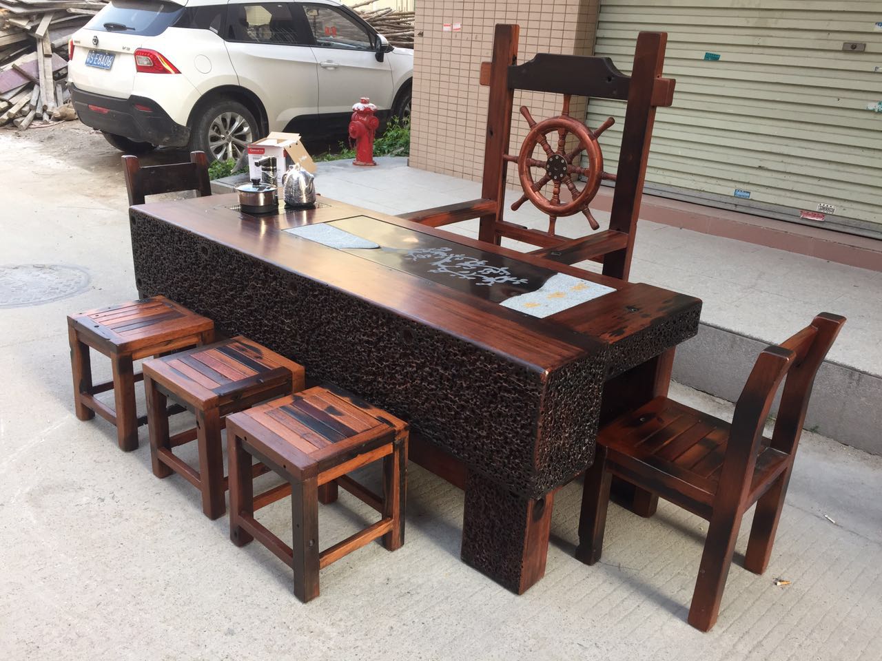 老船木龍骨茶桌圖片/老船木龍骨茶桌樣板圖 (3)