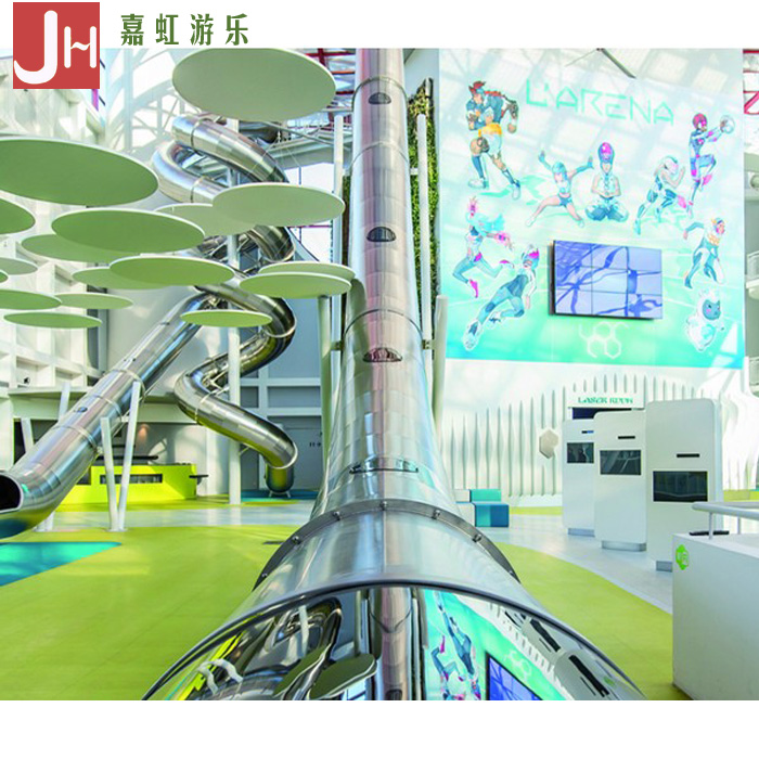 大型商場(chǎng)戶外室內(nèi)兒童不銹鋼滑梯廠家訂制
