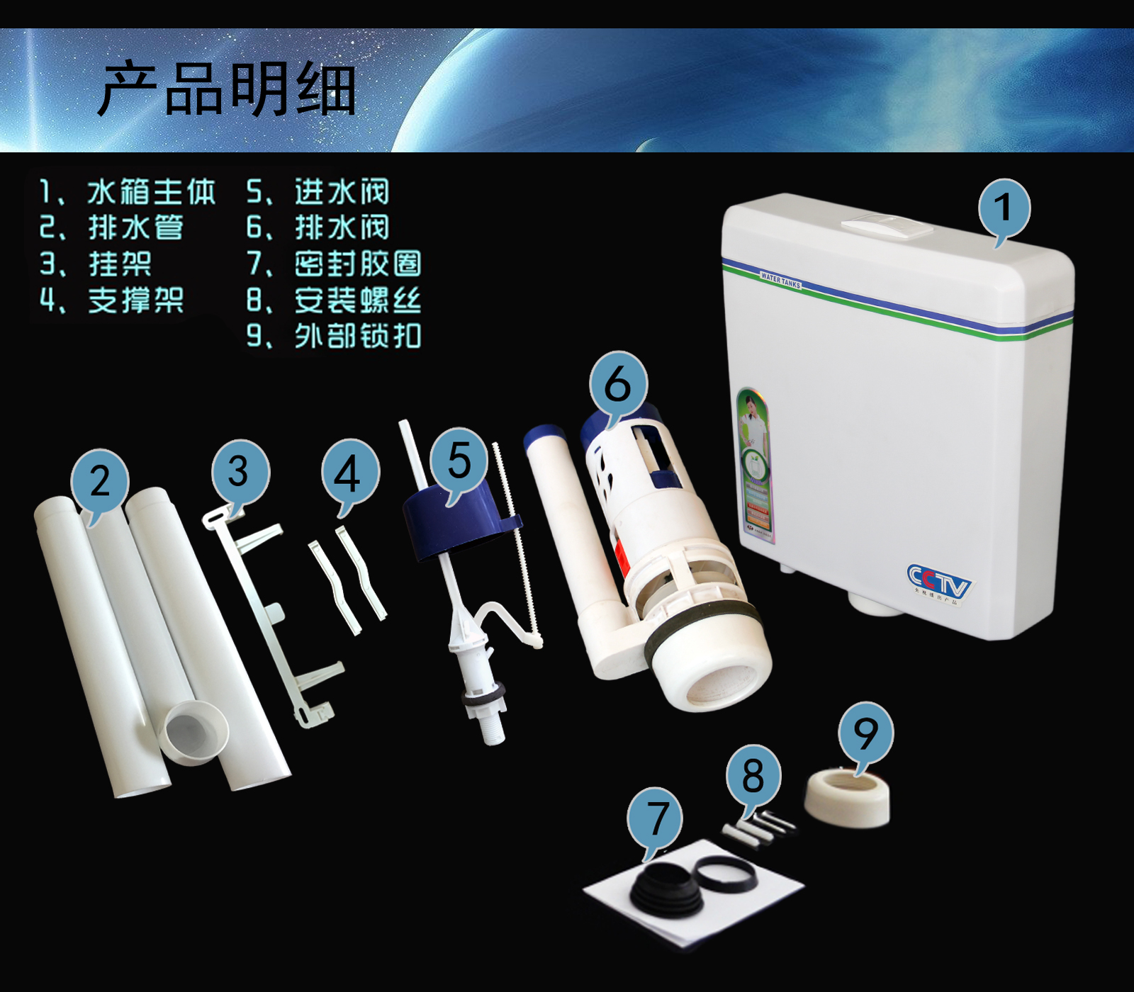 工程廁所蹲坑沖水箱 廠家批發(fā)馬桶沖水箱蹲便器水箱