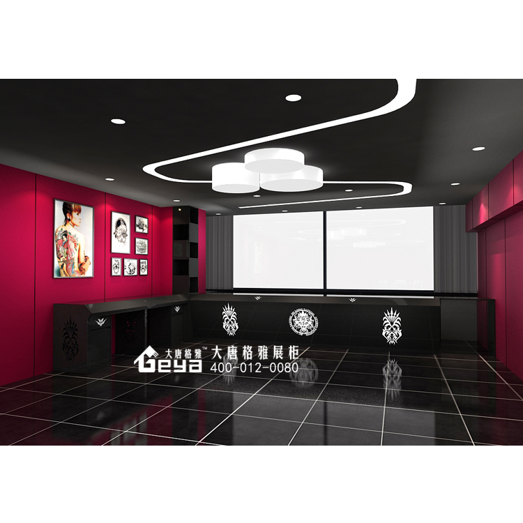 烤漆展柜訂制廠家-紋身店鋪*展柜展臺設(shè)計-南京展柜廠家