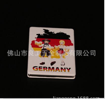 便攜玻璃化妝鏡子廠家批發(fā) 隨身折疊鏡子PU皮金屬折疊化妝鏡