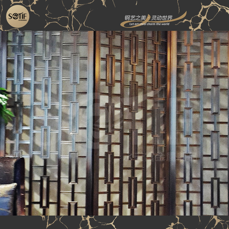 不銹鋼香檳金中式屏風(fēng)圖片