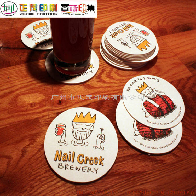 高密度 酒店、賓館 酒店用品 禮品促銷 紙杯墊定制logo廣州廠家紙杯墊