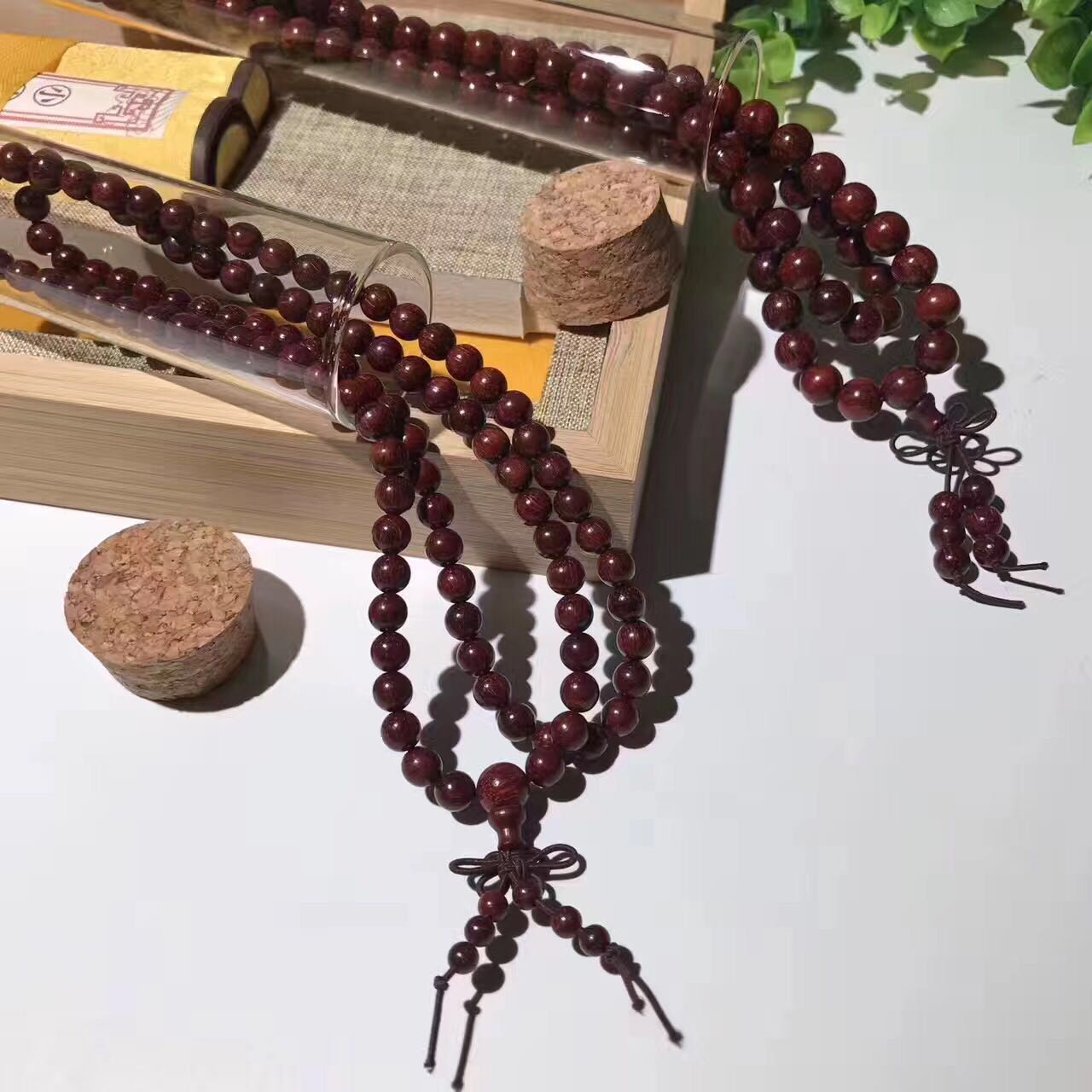 九華山善福108顆小葉紫檀手串圖片