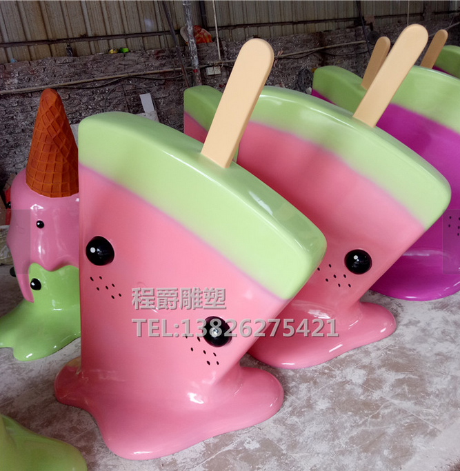 玻璃鋼藝術(shù)卡通雪糕雕塑 仿真食品雕塑