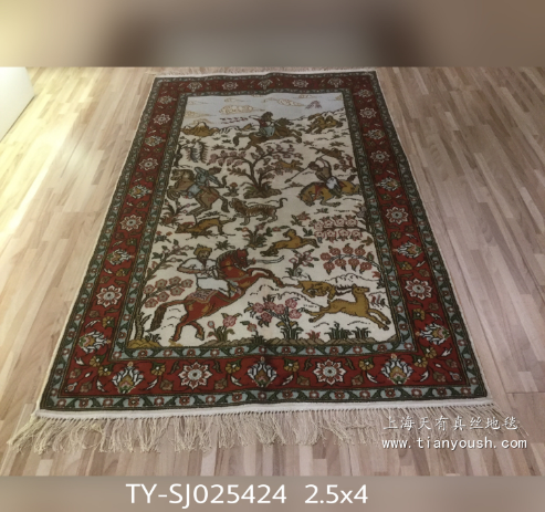 波斯真絲手工地毯 歐式地毯圖片