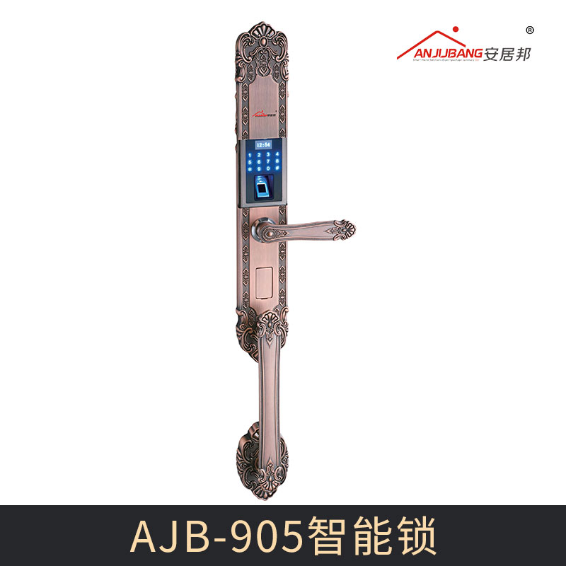 廠家直銷滑蓋密碼指紋鎖刷卡感應(yīng)智能家用密碼鎖 AJB-905別墅智能鎖