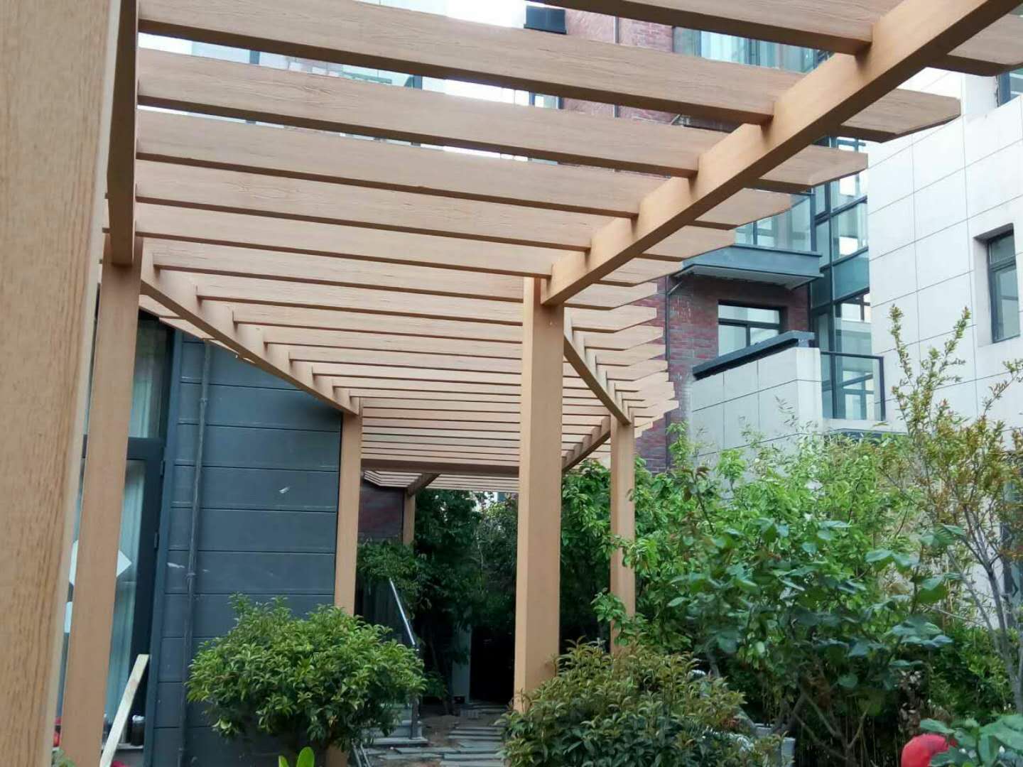 木塑廊架圖片/木塑廊架樣板圖 (2)