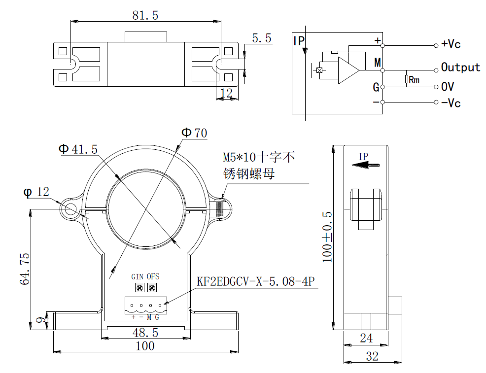 霍爾電流傳感器圖片/霍爾電流傳感器樣板圖 (2)