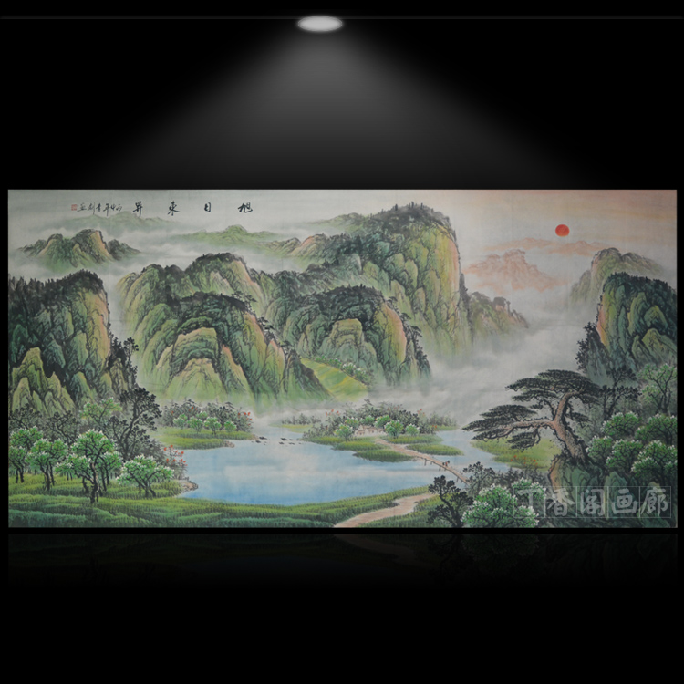 國畫無瀑布山水畫靜水寫意聚寶盆畫圖片/國畫無瀑布山水畫靜水寫意聚寶盆畫樣板圖 (2)