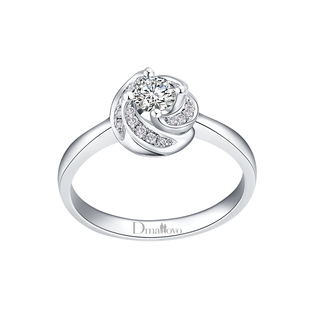 宜昌Dmallovo/瑪麗萊鉆石Blossom系列red rose 白18K金30分E色結(jié)婚鉆戒