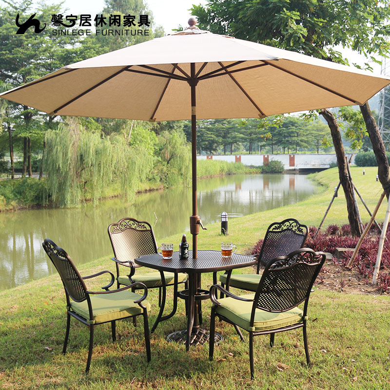 戶外桌椅花園室外餐飲鑄鋁庭院桌椅休閑家具