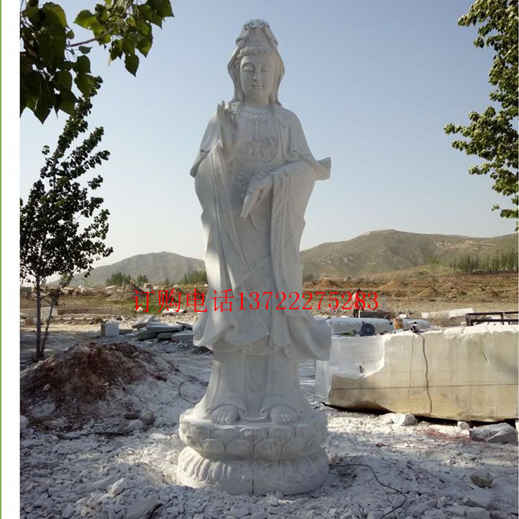 漢白玉觀音雕像，大理石滴水觀音，戶外大型觀音