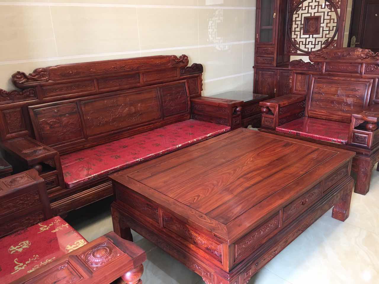 廠家直銷小葉紅檀財源滾滾沙發(fā)