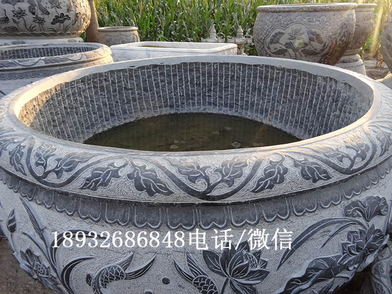 仿古石雕花盆圖片/仿古石雕花盆樣板圖 (2)