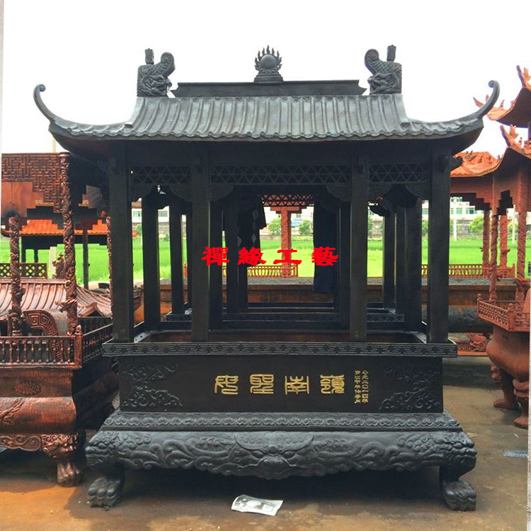 长方形仿古铁香炉，大型道观寺院祠堂香炉，大型户外香炉价格