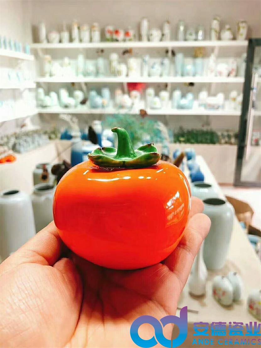 柿子造型陶瓷茶葉罐廠家定制批發(fā)圖片/柿子造型陶瓷茶葉罐廠家定制批發(fā)樣板圖 (3)