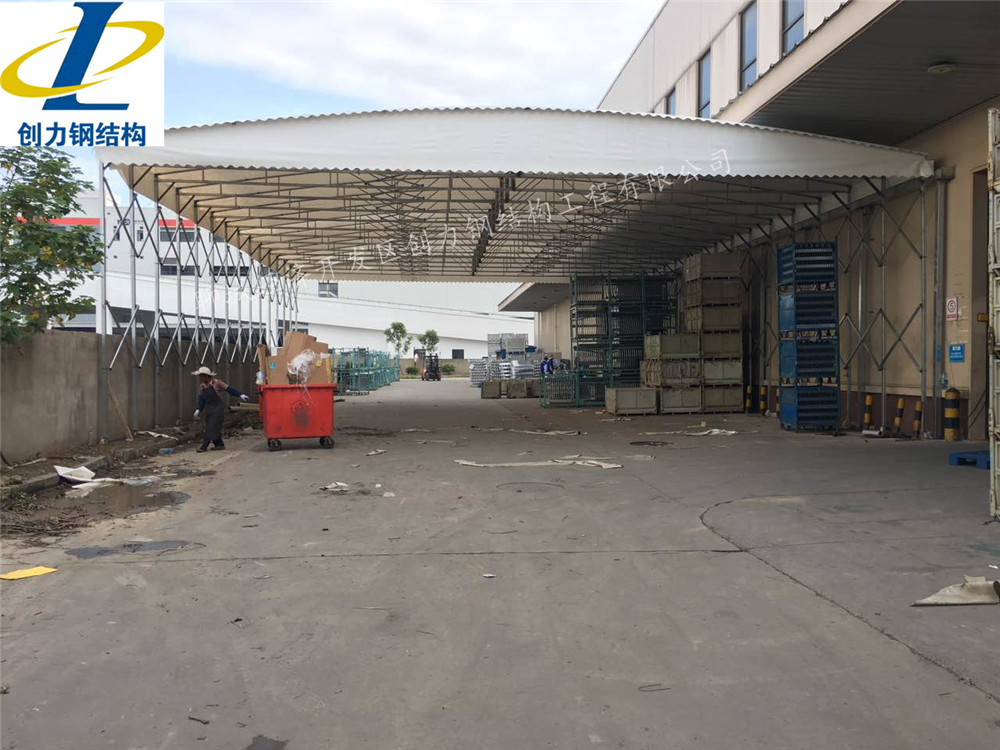 推拉棚推拉雨蓬戶外遮陽篷圖片