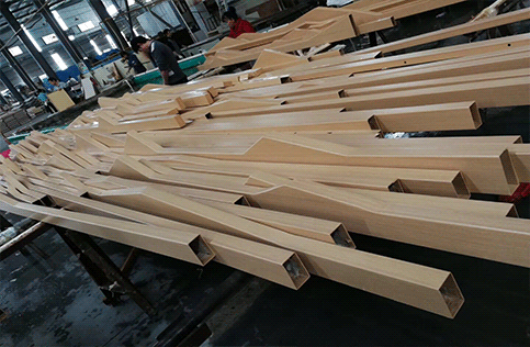 木紋造型鋁方通圖片/木紋造型鋁方通樣板圖 (2)