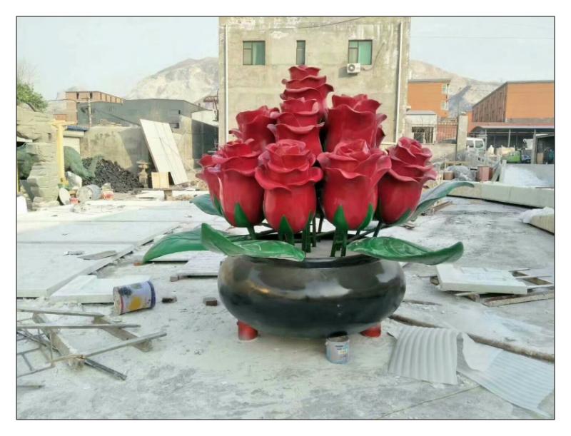 玫瑰花雕塑廠家，玫瑰花雕塑價格圖片