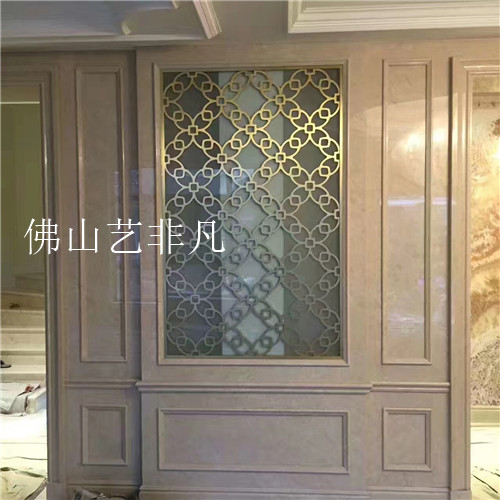 桂林市古銅色拉絲多色金屬雕刻屏風(fēng) 玫瑰金鋁板屏風(fēng)