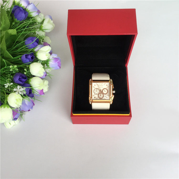 單只手表包裝盒 充皮紙手表包裝盒紅色翻蓋表盒*名表盒定制