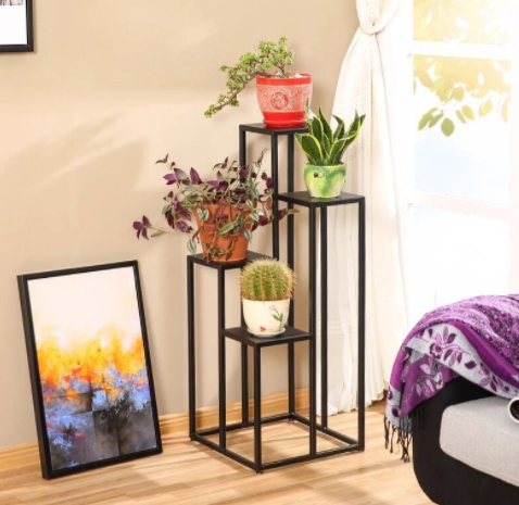 供應(yīng)創(chuàng)意鐵藝花架 客廳展示架 簡約花架 多層落地階梯花盆架子 創(chuàng)意鐵藝花架廠家