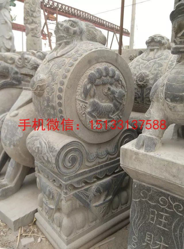 仿古門墩石雕抱鼓石仿古雕刻